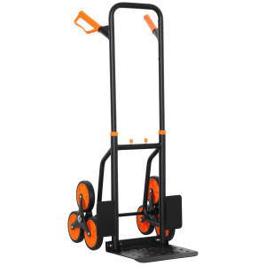 Altro Carrello Portapacchi Per Scale 6 Ruote, Pieghevole, Portata 120kg, In Acciaio, Per Trasloco, Giardinaggio, Arancione