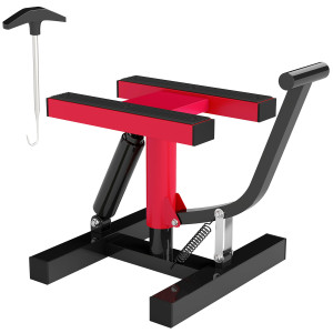 Altro Cavalletto Alzamoto In Acciaio Capacità 150kg, Altezza Regolabile E Piano Antiscivolo, Rosso