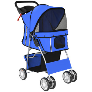 Altro Passeggino Per Cani Carrozzina Per Cani Gatti Pieghevole Fino A 10kg, Blu
