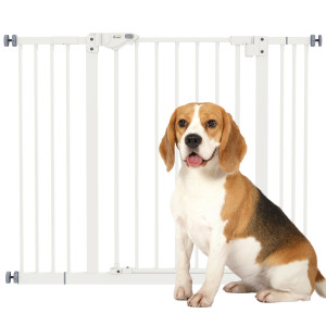 Altro Cancellino Per Cani Regolabile Fino A 100 Cm Senza Viti Con 2 Estensioni E Altezza 72 Cm, Bianco