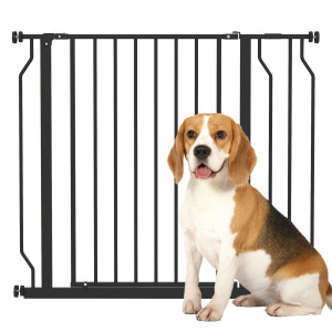 Altro Cancelletto Di Sicurezza Per Cani Estensibile 75-95 Cm In Acciaio E Abs, 75-95x76 Cm, Nero