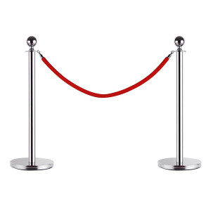 Altro Transenne Elimina Separacode Paletti Di Delimitazione Con Corde Rosso Acciaio Inox ?32 X 95cm Argento