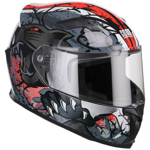 Casco moto integrale cgm 307s panther rosso grigio