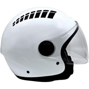 Casco Moto Jet Bhr 834 Flow Areato Bianco Lucido taglia M