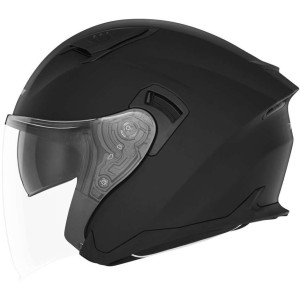Senza marca Casco Moto Jet Doppia Visiera Nox N130 Nero Opaco taglia L