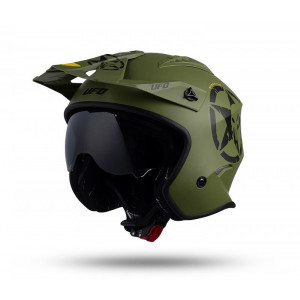 Casco moto jet trial ufo sheratan verde general