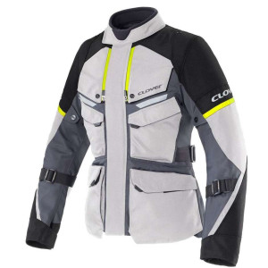 Giacca Moto Donna Clover SCOUT 5 WP grigio giallo taglia S