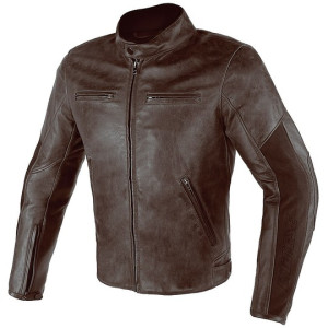 Giubbotto moto in pelle dainese stripes d1 marrone