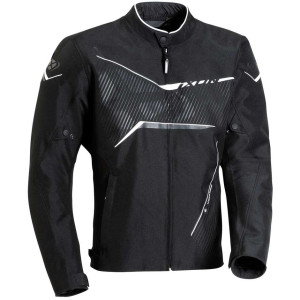 Giubbotto moto in tessuto ixon slash nero bianco