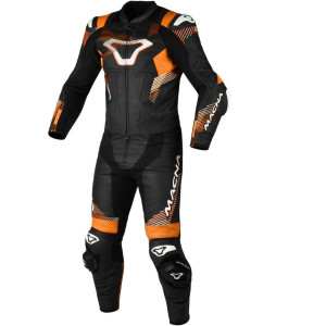 Tuta Moto 2pz Macna Armadyl Nero Arancio Bianco taglia 54