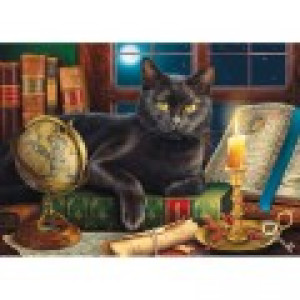 SunsOut Pièces XXL - Black Cat by Candlelight