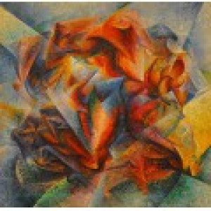Grafika Umberto Boccioni : Dinamismo di un ciclista è un dipinto, 1913