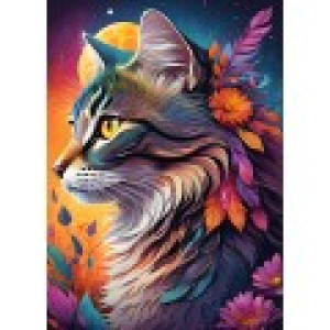 Bluebird Puzzle Floral Cat