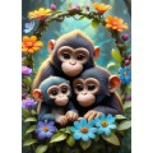 Bluebird Puzzle Cute Monkeys