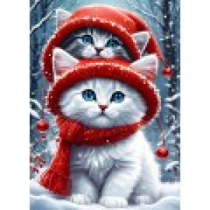 Bluebird Puzzle Kitties in the Winter