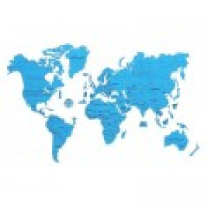 Wooden.City Puzzle en Bois - Carte du Monde XXL (Cyan)