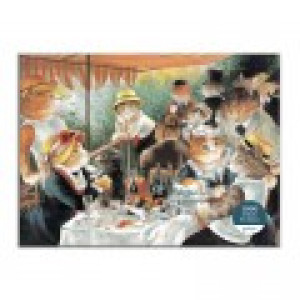 Galison Le Déjeuner des Canotiers Meowsterpiece - 1000 Piece Puzzle