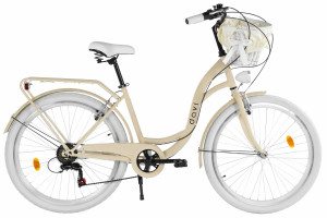 Damecykel Davi Emma 7 gear, 26", 155-180 cm, Kaffe/Hvid