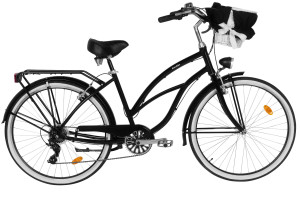 Rower damski Davi Bianca Cruiser Aluminium, 28", 160-185 cm, 7 biegów, czarny
