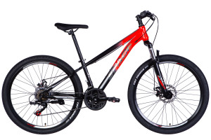 Rower górski MTB Mars 26", 145–170 cm, 21 biegów, czarny/czerwony