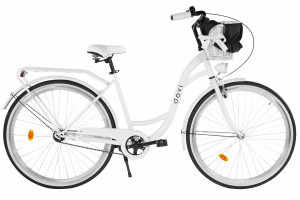 Rower damski Davi Lila 28", 160–185 cm, 1 bieg, biały/czarny