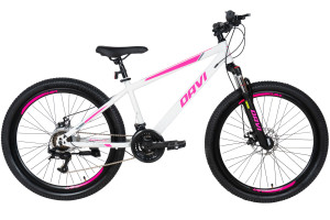 Rower górski MTB Davi Bonita 26", 145-170 cm, 21 biegów, biały/różowy