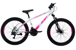 Rower górski MTB Davi Bonita 26, 145–170 cm, 21 biegów, różowy/biały