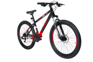 Rower MTB górski, Davi Terrano , 26 koło, solidna rama 13 cali, 21 biegów, 145-170 cm, amortyzacja, czerwony/czarny