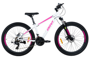 Rower górski MTB Davi Bella Aluminium, 26", 145-170 cm, 21 biegów, różowy/biały