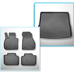 Set Kofferraumschale und angepasste Autoteppiche TPE für: BMW X1 F48 SAV (10.2015-09.2022) - Rückbank starr / nicht verschiebbar; nicht fuer Plug-in