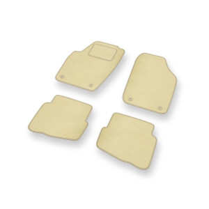 Fußmatten Auto für Volkswagen Polo IV 9N Hatchback, Limousine (2001-2009) - Premium Velours beige Automatten Autoteppiche