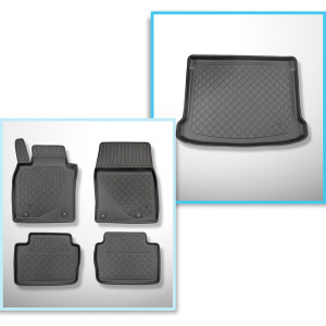 Set Kofferraumschale und angepasste Autoteppiche TPE für: Mazda 3 IV BP Hatchback (03.2019-....)