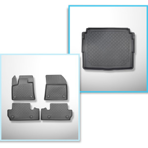 Set Kofferraumschale und angepasste Autoteppiche TPE für: Peugeot 3008 II SUV (11.2016-11.2023) - untere Ladefläche mit Vorbereitung für den Variobod