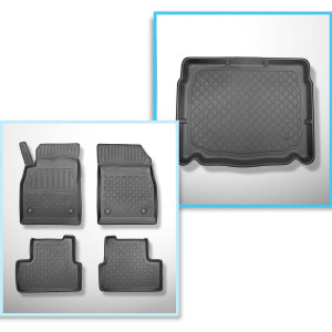 Set Kofferraumschale und angepasste Autoteppiche TPE für: Opel Astra J Hatchback (10.2009-10.2015) - vertiefte Ladeflaeche