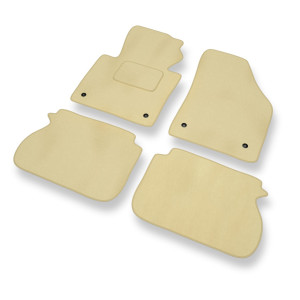 Fußmatten Auto für Volkswagen Caddy III Cargo (2004-2015) - Premium Velours beige Automatten Autoteppiche