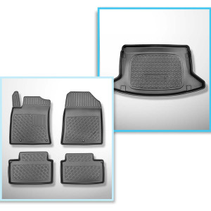 Set Kofferraumschale und angepasste Autoteppiche TPE PREMIUM für: Kia Ceed III CD Hatchback (06.2018-....) - vert. Ladefläche; ohne hoehenverstellbar