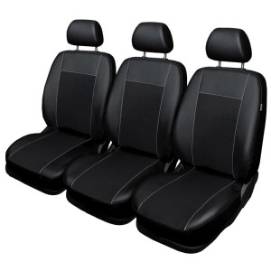 Maßgeschneiderte Sitzbezüge Auto für Opel Movano B Van (2010-2022) - Autositzbezüge Schonbezüge für Autositze - nur vordere Sitze - 3x1 - schwarz