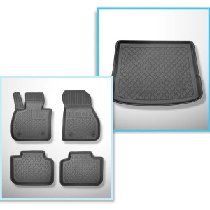 Set Kofferraumschale und angepasste Autoteppiche TPE für: BMW 2er F45 Active Tourer (09.2014-10.2021) - Rückbank starr / nicht verschiebbar; auch für