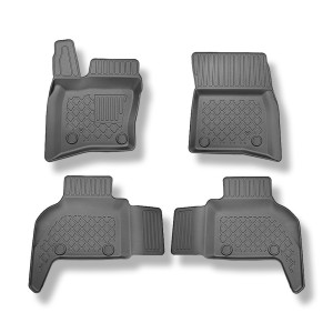 TPE Fußmatten Auto für Land Rover Defender 110, 130 (L663) SUV (01.2020-....) - 7 Sitze - schwarz Automatten Autoteppiche