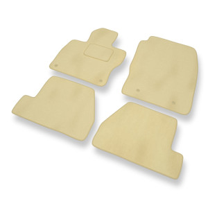 Fußmatten Auto für Ford Focus III Hatchback, Kombi, Limousine (2010-2018) - Premium Velours beige Automatten Autoteppiche