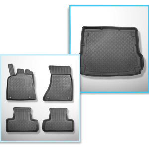 Set Kofferraumschale und angepasste Autoteppiche TPE für: Audi Q5 I 8R SUV (11.2008-12.2016) - nicht für 2.0 TFSI Hybrid