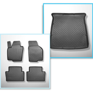 Set Kofferraumschale und angepasste Autoteppiche TPE für: Seat Alhambra II Van (09.2010-2020) - 7 Sizte; 3. Reihe umgelegt