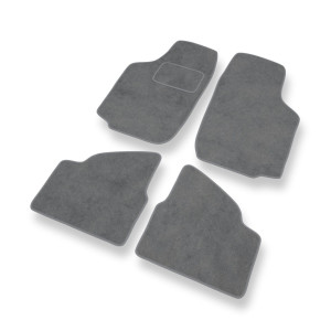 Fußmatten Auto für Opel Corsa C Hatchback, Limousine, Van (2000-2006) - Premium Velours graue Automatten Autoteppiche