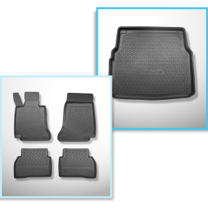 Set Kofferraumschale und angepasste Autoteppiche TPE für: Mercedes-Benz C Klasse W205 Mild Hybrid Kombi (10.2014-02.2021)