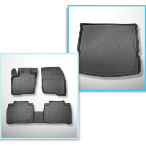 Set Kofferraumschale und angepasste Autoteppiche TPE für: Ford S-Max III MPV (09.2015-2023) - 7 Sizte; 3. Reihe umgelegt