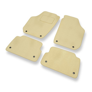 Fußmatten Auto für Skoda Fabia II Hatchback, Kombi (2007-2014) - Premium Velours beige Automatten Autoteppiche