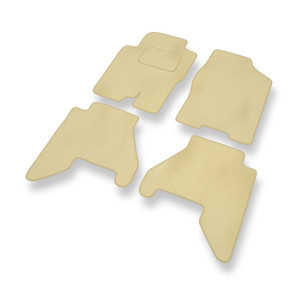 Fußmatten Auto für Nissan Pathfinder R51 SUV (2005-2014) - Premium Velours beige Automatten Autoteppiche