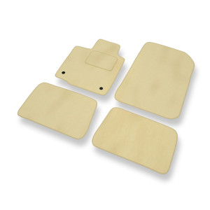 Fußmatten Auto für Renault Twingo II Hatchback (2007-2014) - Premium Velours beige Automatten Autoteppiche