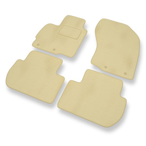 Fußmatten Auto für Peugeot 4007 SUV (2007-2012) - Premium Velours beige Automatten Autoteppiche