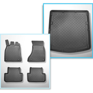Set Kofferraumschale und angepasste Autoteppiche TPE für: Audi A4 B8 Limousine (01.2008-10.2015) - auch für die Quattro-Version
